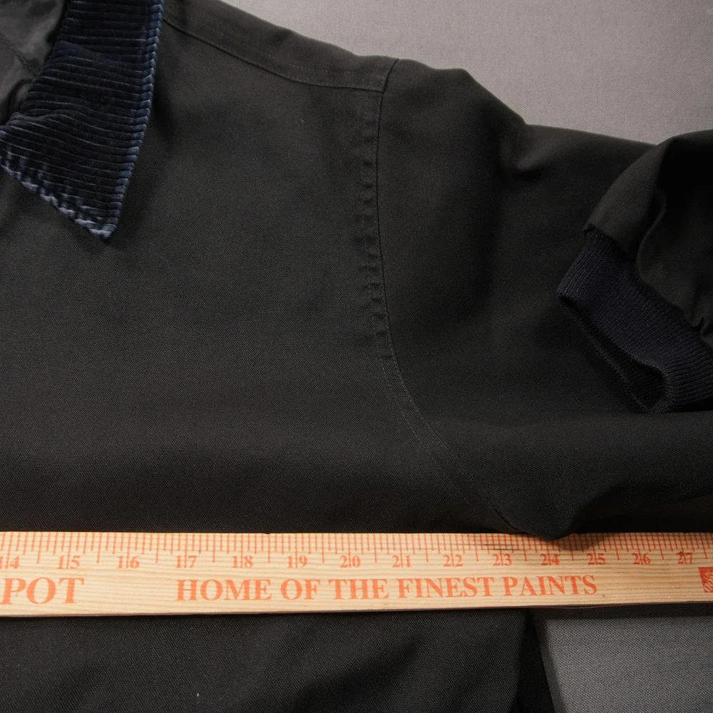 Corduroy Collar Quilted Lined Men Jacket XL Work Utility Nylon Chore Black